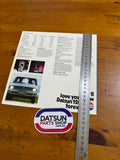 Datsun 1200 Advertising Booklet Folder Used
