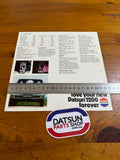 Datsun 1200 Advertising Booklet Folder Used