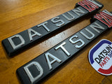 Datsun 120Y Coupe Side Badge Pair Nos Genuine Vb210