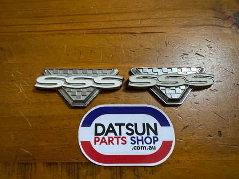 Datsun 180B SSS Badge Pair Used