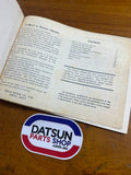 Datsun 1200 Ute Owners Manual Used Nissan B120 1971-76