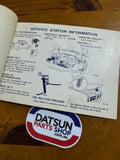 Datsun 1200 Ute Owners Manual Used Nissan B120 1971-76