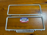 Old Style Pressed Tin Number Plate Frame Pair Used