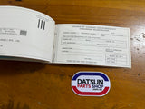 Datsun Warranty and Service Booklet Used Nissan