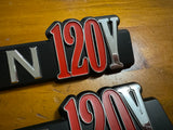 Datsun 120Y Coupe Side Badge Pair Nos Genuine Vb210