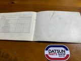 Datsun 520 Owners Manual Used