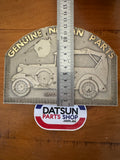 Genuine Nissan Parts Datsun 1932 Pressed Tin Plaque Sign