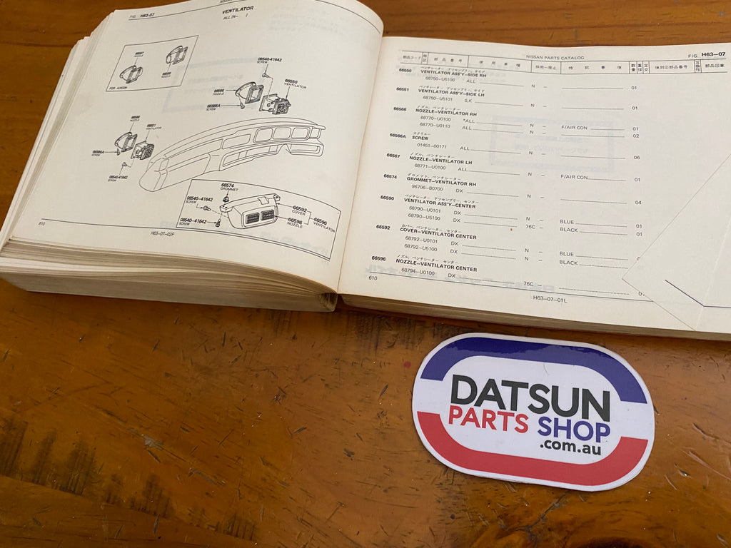 Datsun 610 Parts Catalog Book 180B Nissan – Datsun Parts Shop
