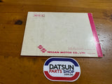 Datsun 120Y Owners Manual Genuine Nissan B210 Used