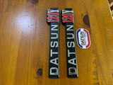 Datsun 120Y Coupe Side Badge Pair Nos Genuine Vb210