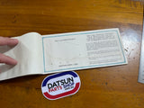 Datsun Warranty and Service Booklet Used Nissan