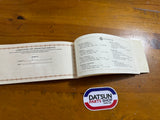 Datsun Warranty and Service Booklet Used Nissan