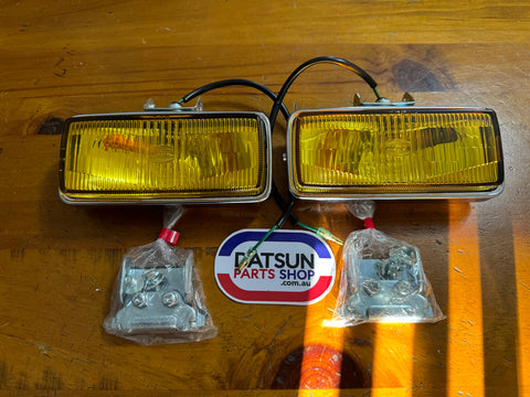 Koito Fog Lamp Rectangle Pair New Old Stock Made In Japan.