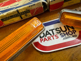 Datsun 1000 Side Lamp Lens & Bezel Pair NOS