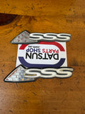 Datsun 200B SSS Badge Pair Used