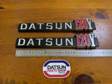 Datsun 120Y Coupe Side Badge Pair Nos Genuine Vb210