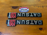 Datsun 120Y Coupe Side Badge Pair Nos Genuine Vb210