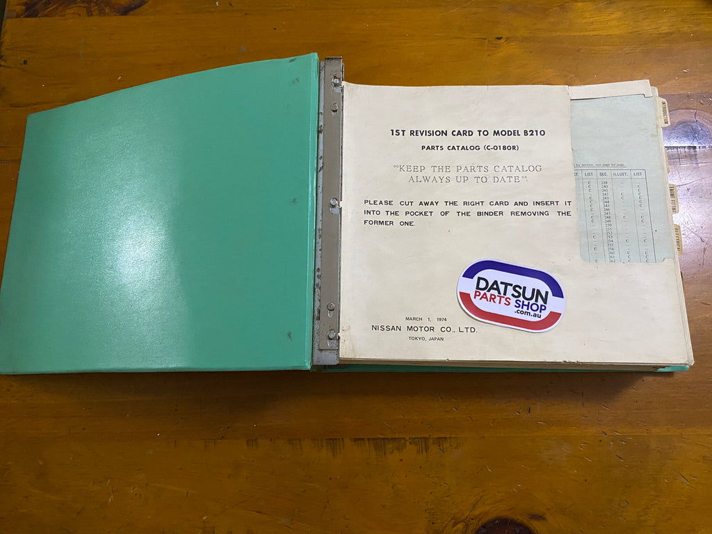 Datsun 120Y Parts Catalog Folder B210 Used Datsun Parts Shop