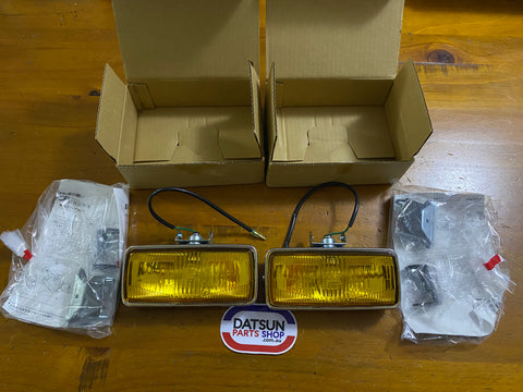 Koito Fog Lamp Rectangle Pair New Old Stock Made In Japan.