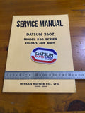 Datsun 260Z S30 Service Manual Chassis and Body Used Nissan.