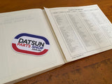Datsun E20 Parts Catalog Genuine Nissan Used