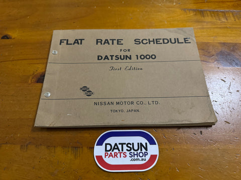 Datsun 1000 Flat Rate Schedule Manual B10 Used.