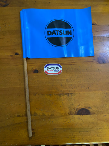 Datsun PVC Dealer Flag Blue on Pole Used