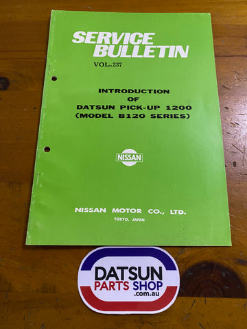 Datsun 1200 Ute B120 Service Bulletin Used.