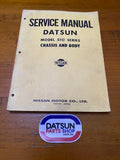 Datsun 1600 Service Manual 510 Used Genuine Nissan