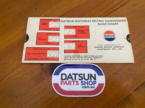 Datsun Motorist Metric conversion Slide Chart Used