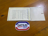 Datsun 410 411 Bluebird & 520 1300 pick up Speedo Metric conversion decal