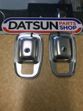 Datsun 1200 Inner handle Chrome trim New Genuine  pair